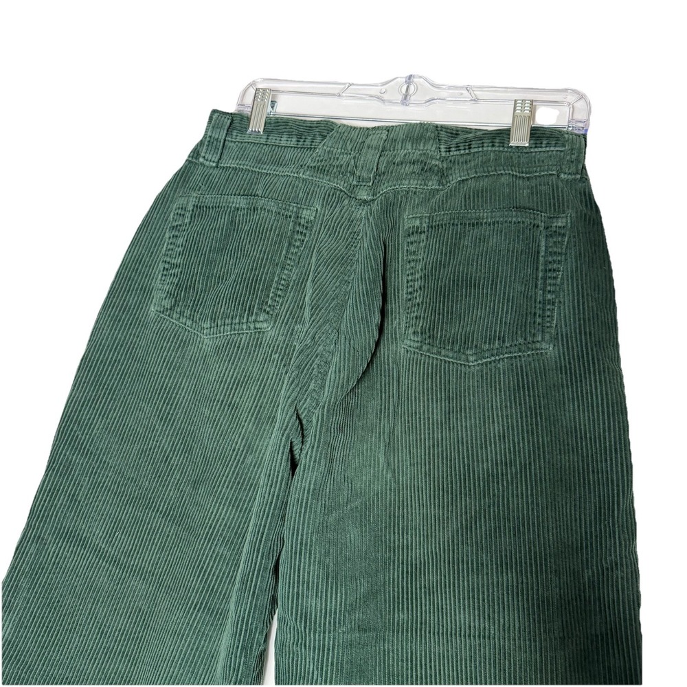 Vintage Essentials Green Wide Wale Corduroy Pants Women's Size 10 High Rise 90s - Picture 4 of 8